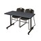 Kobe Rectangle Tables > Training Tables > Kobe Training Table & Chair Sets, 48 W, 30 L, 29 H, Grey MKTRCT4830GY44BK - alternate 1